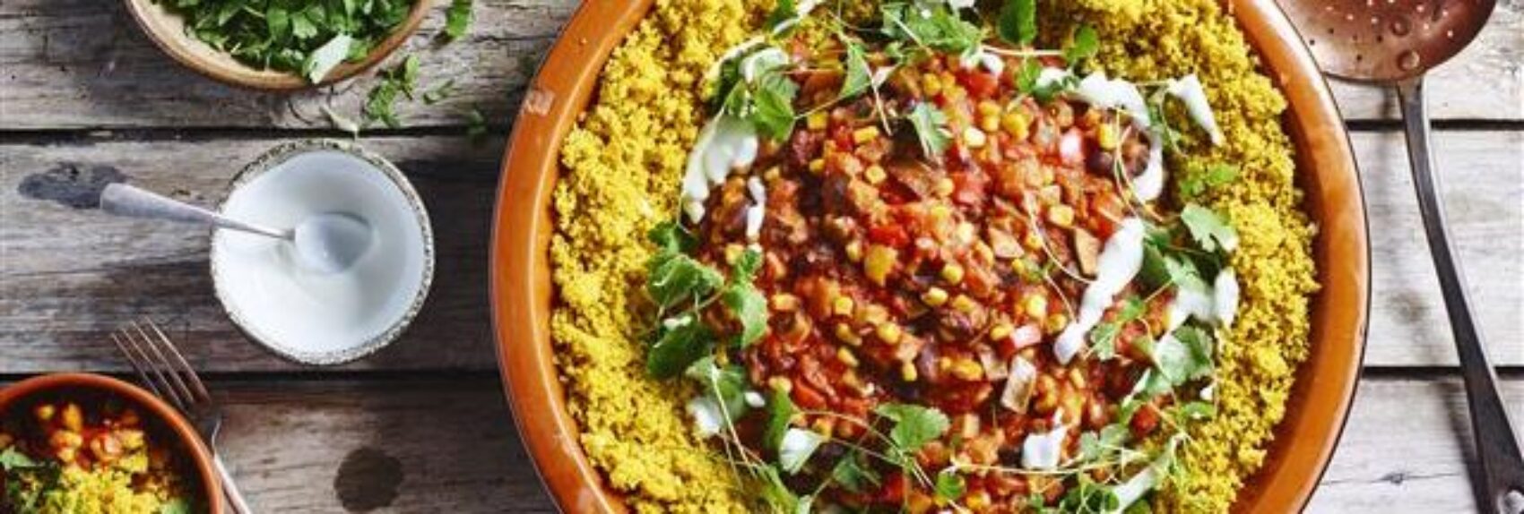 Chili sin carne et couscous complet